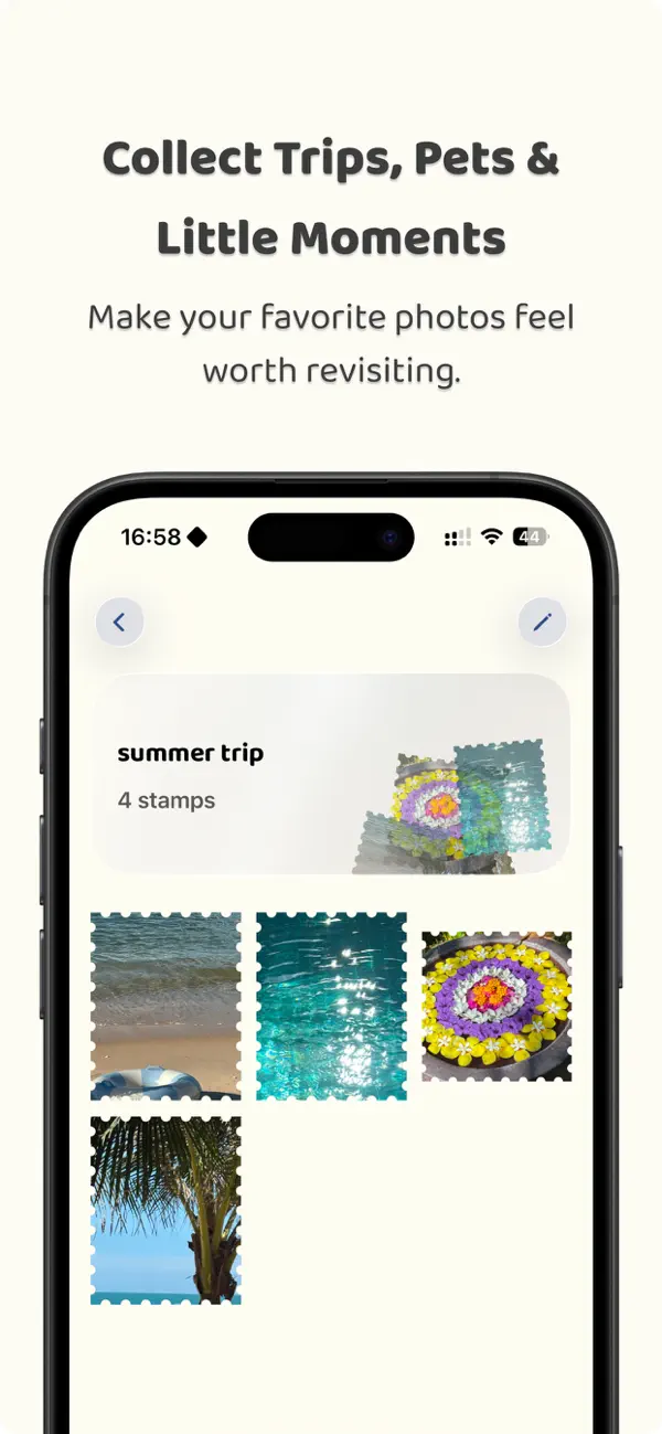 Stampify App Store screenshot showing themes and personalization